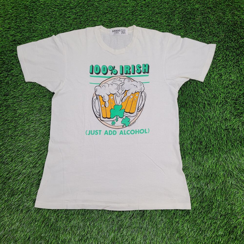 Vintage 1989 Irish Beer Humor Shirt Womens S/M 18x26 White